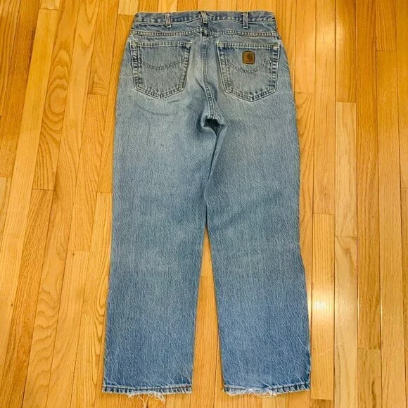 Vintage CARHARTT 80s 90s Jeans | 34 x 30 | Pants Workwear Work Wash Denim - Picture 2 of 14